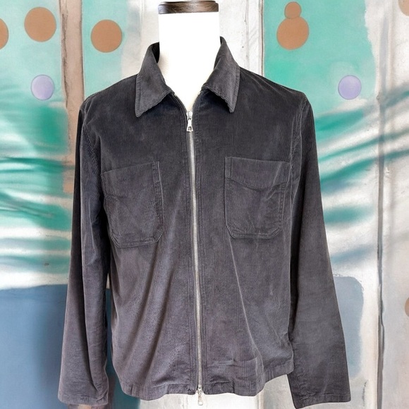 Officine Générale Men’s Byron Corduroy Garment Dyed Full Zip Shirt Jacket SizeM - Picture 1 of 9